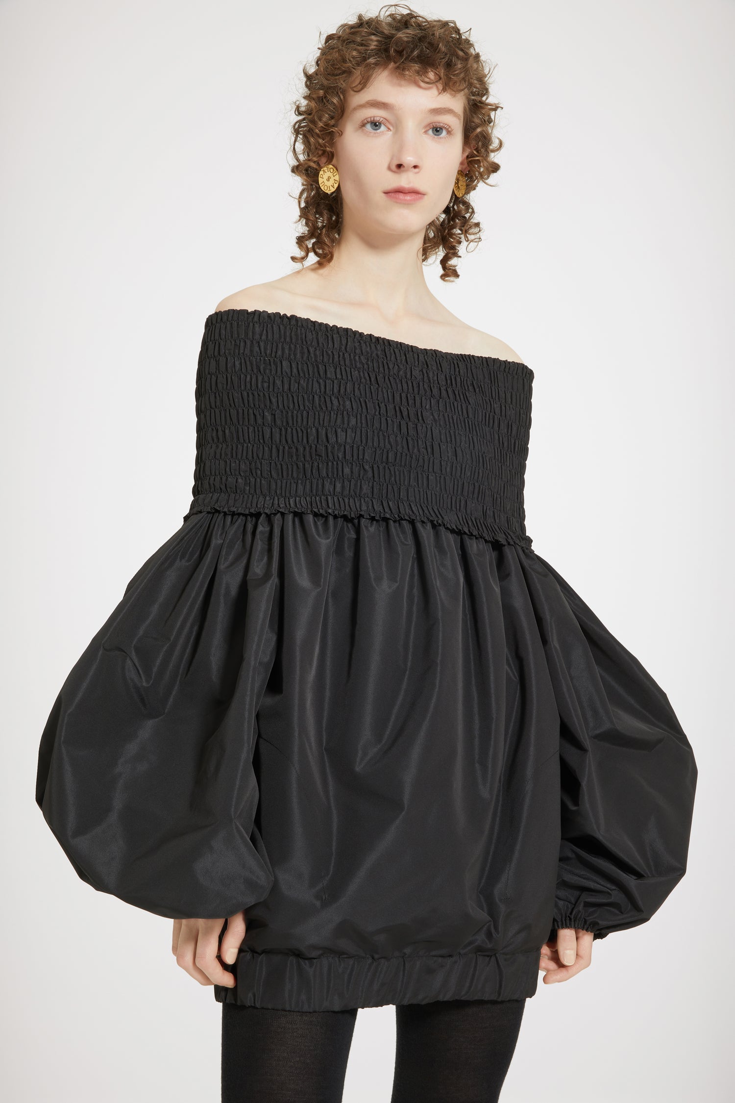 black smock mini dress Women's Black Satin Halterneck Smock Mini Dress