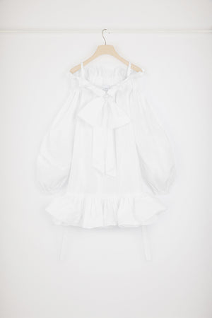 Vestito corto voluminoso in faille riciclato