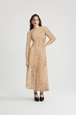 Maxi dress in organic cotton blend lace