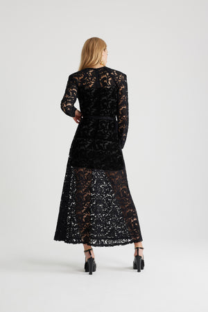 Robe longue en dentelle de coton bio