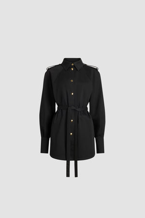 Mini shirt dress in organic cotton gabardine