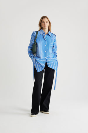 Mini shirt dress in printed sustainable cotton
