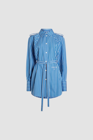 Mini shirt dress in printed sustainable cotton