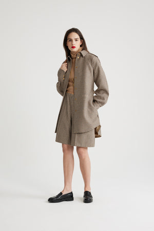 Vestito camicia corto in misto lana ecosostenibile