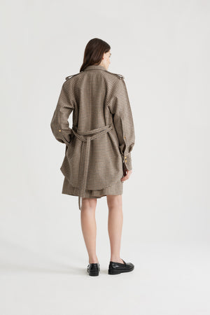 Vestito camicia corto in misto lana ecosostenibile