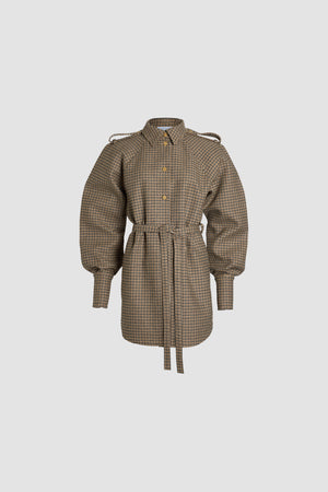 Vestito camicia corto in misto lana ecosostenibile