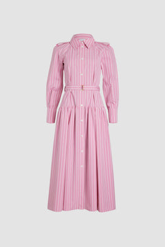 Vestito camicia maxi in cotone sostenibile stampato