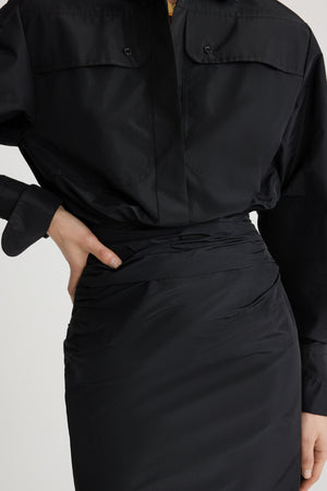Safari dress in recycled faille