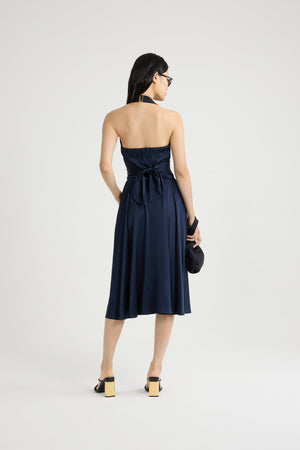 Vestito midi in raso