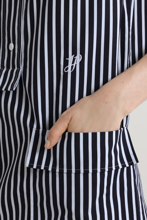 Mini shirt dress in printed organic cotton poplin