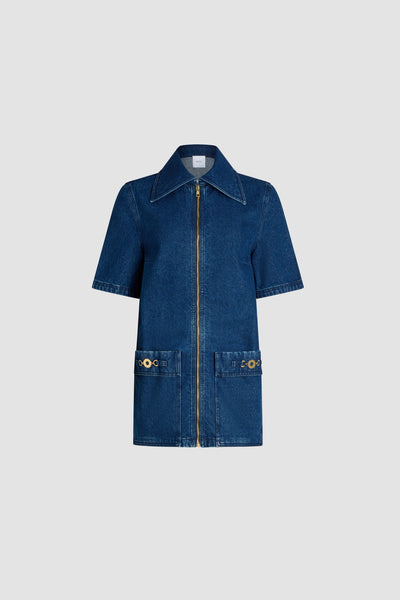 25SS new/PATOU デニムミニドレス MiniDress Blue Patou | Zipped mini dress in cotton denim