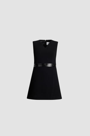 Mini shift dress in sustainable wool blend