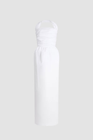 Abito lungo bustier in faille riciclata
