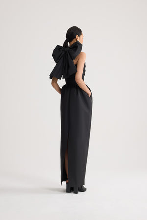 Abito lungo bustier in faille riciclata