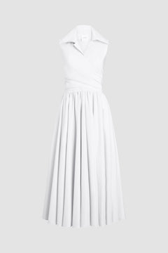Draped Recycled Faille Midi Dress