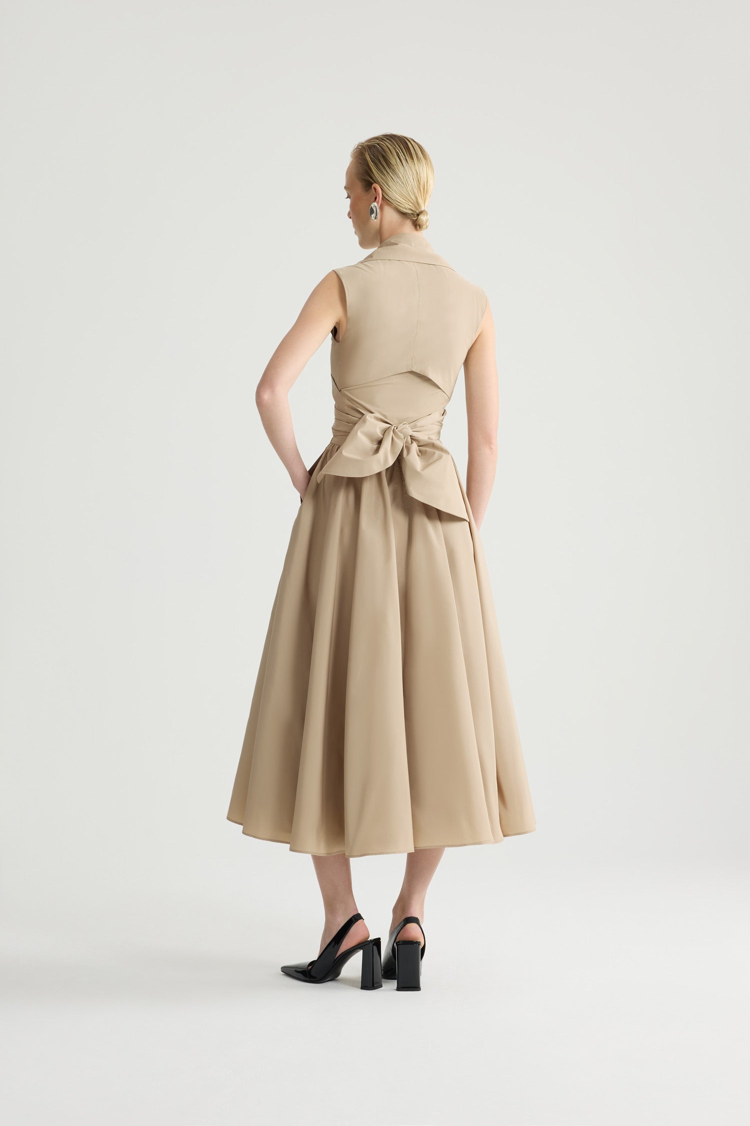 faille midi dress Patou - Draped Recycled Faille Midi Dress - White