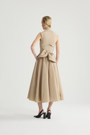 Drapierter Midi-Kleid aus recyceltem Faille