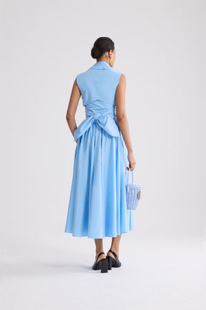 Drapierter Midi-Kleid aus Bio-Baumwolle