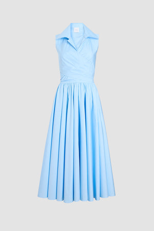 Drapierter Midi-Kleid aus Bio-Baumwolle