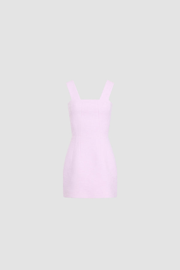 Patou - オーガニックコットン ショート ストラップドレス - Candy Pink - ピンクカラーのショートドレス。オーガニックコットン混紡素材。ナローストラップ。