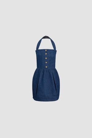Robe drapée asymétrique en nylon recyclé