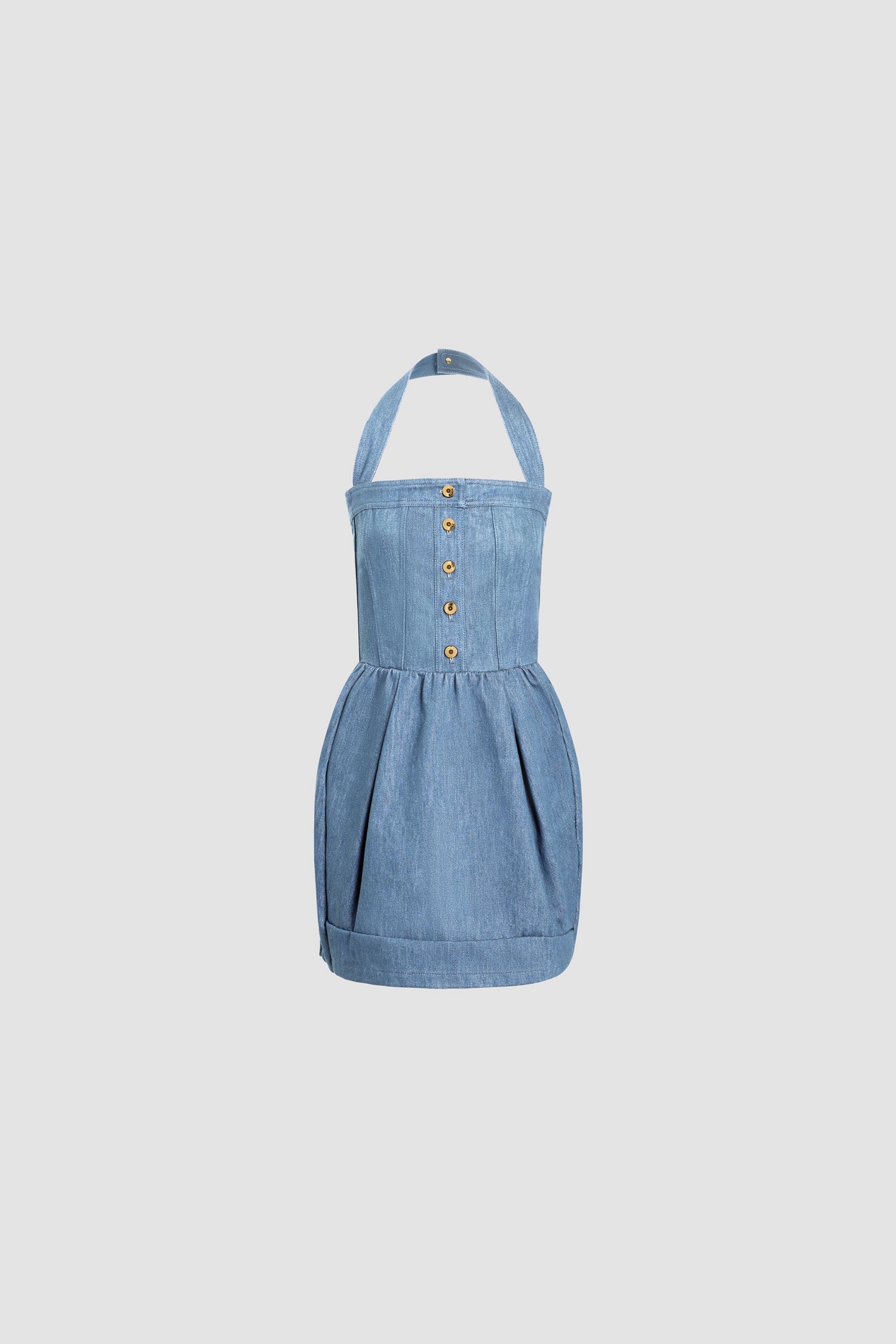corset denim mini dress Wilma Blue Denim Corset Mini Dress - US 16