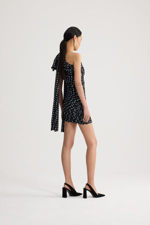 Robe Asymétrique Drapée en Nylon Recyclé