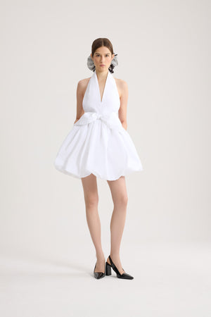 Knotted Recycled Faille Mini Bloomer Dress