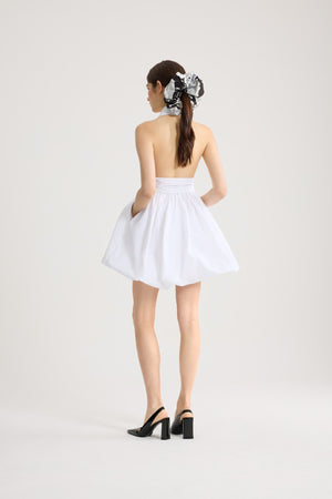 Knotted Recycled Faille Mini Bloomer Dress