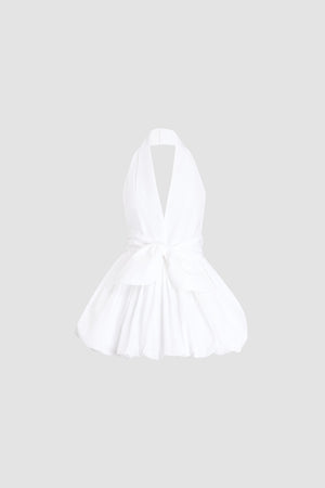 Knotted Recycled Faille Mini Bloomer Dress