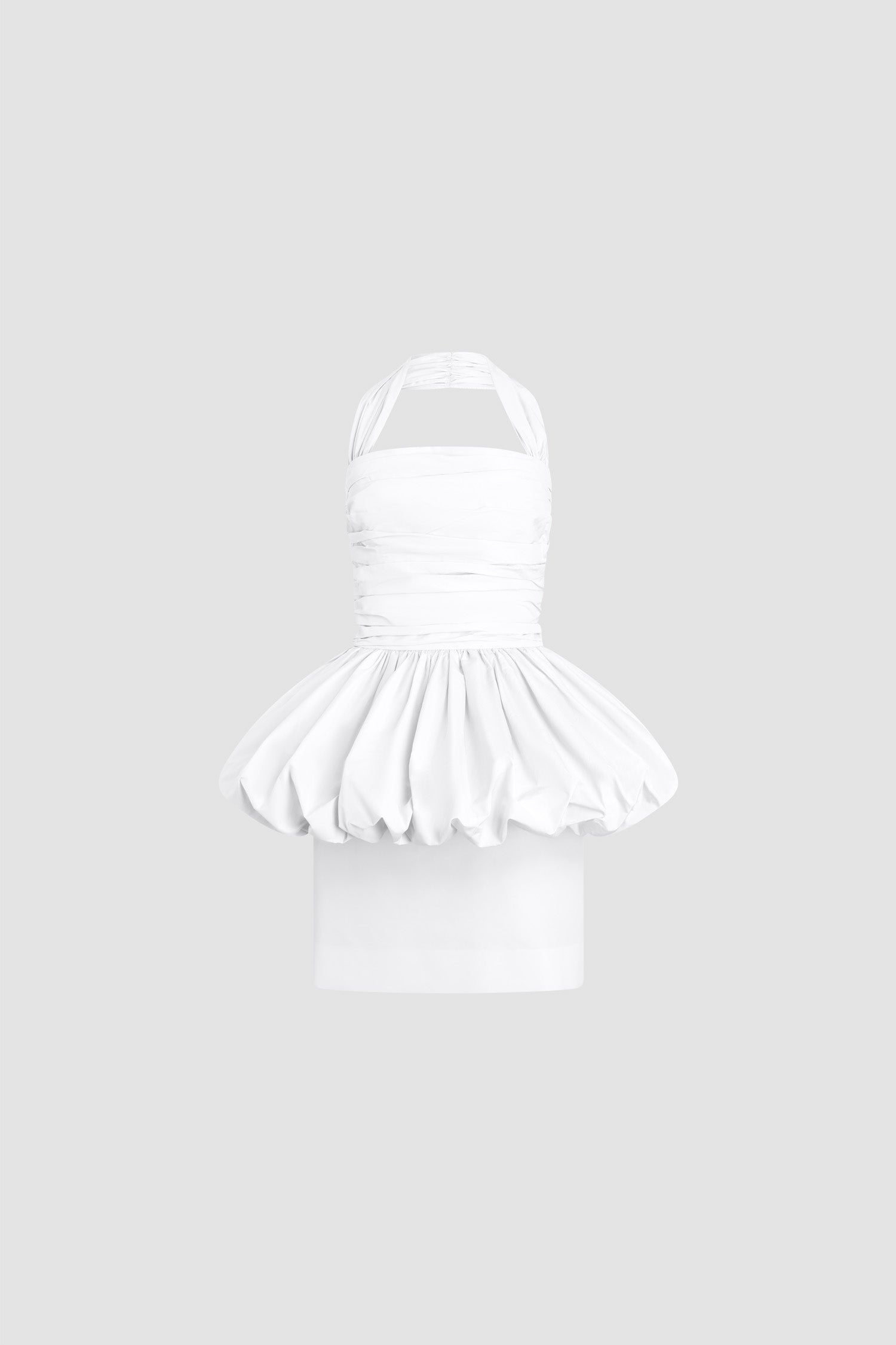 Patou - Recycled Faille Backless Mini Bloomer Dress - White - Backless mini bloomer dress in white.