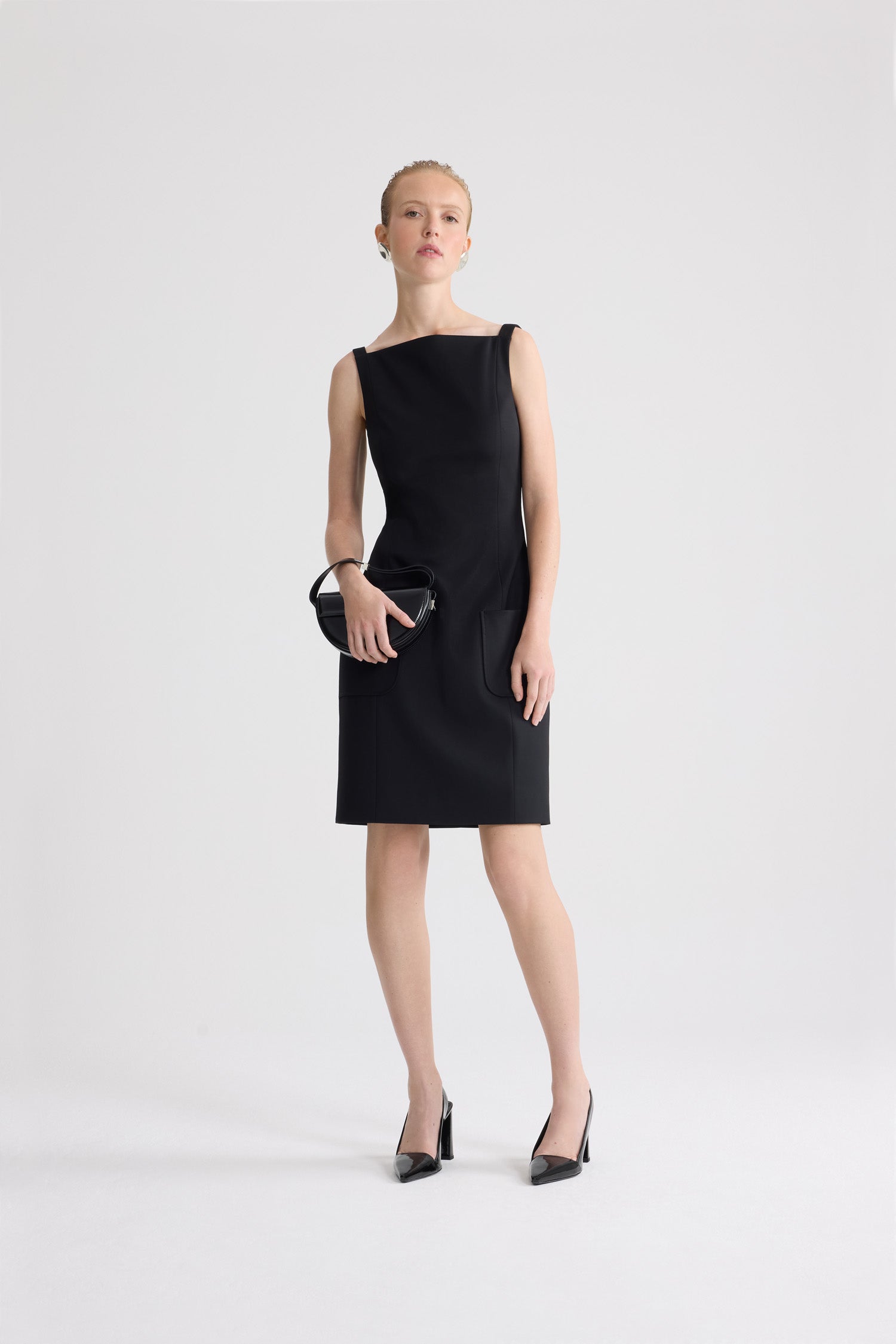 PATOU ブラックドレス　34サイズ Patou | エコフレンドリーウール混紡 ストラップレス シースドレス