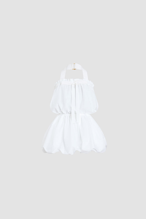 Patou - オーガニックコットン ホルターネック ストラップレスドレス - White - ホワイトカラーのオーガニックコットン製 ストラップレスドレス。ネック周りにタイ式のストラップ。この作品は、ギヨーム・アンリがデザインした「Patou Plage」カプセルコレクションからのもので。