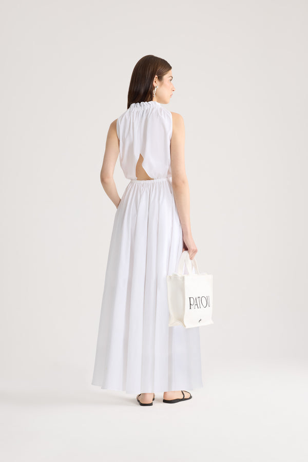 Patou - Abito midi in cotone biologico - White - Abito midi bianco in cotone biologico. Collo alto.Questo capo fa parte della Capsule "Patou Plage", ideata da Guillaume Henry.