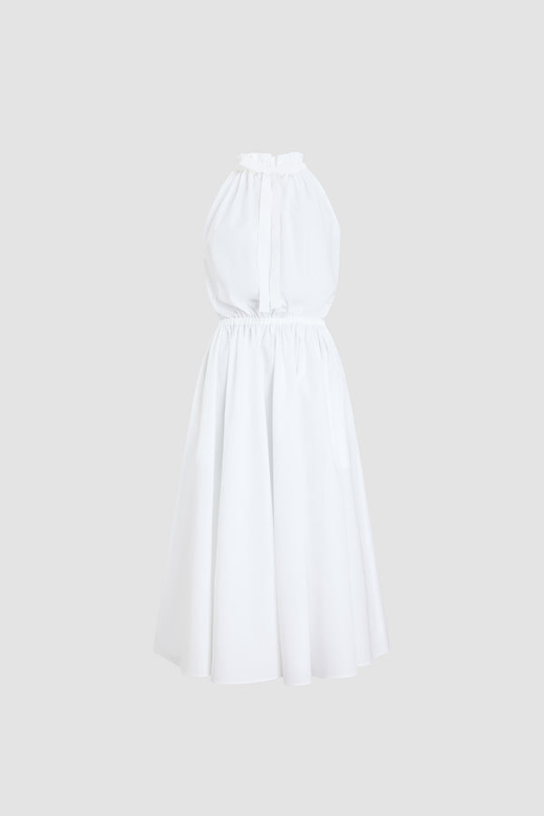 Patou - Abito midi in cotone biologico - White - Abito midi bianco in cotone biologico. Collo alto.Questo capo fa parte della Capsule "Patou Plage", ideata da Guillaume Henry.
