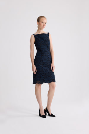 Robe midi fourreau en coton mélangé éco-responsable