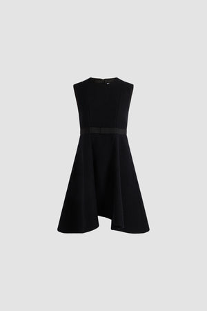 Abito midi con cintura in lana