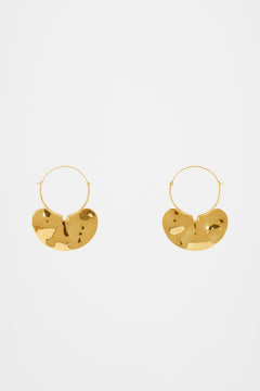 Small hammered brass hoop earrings