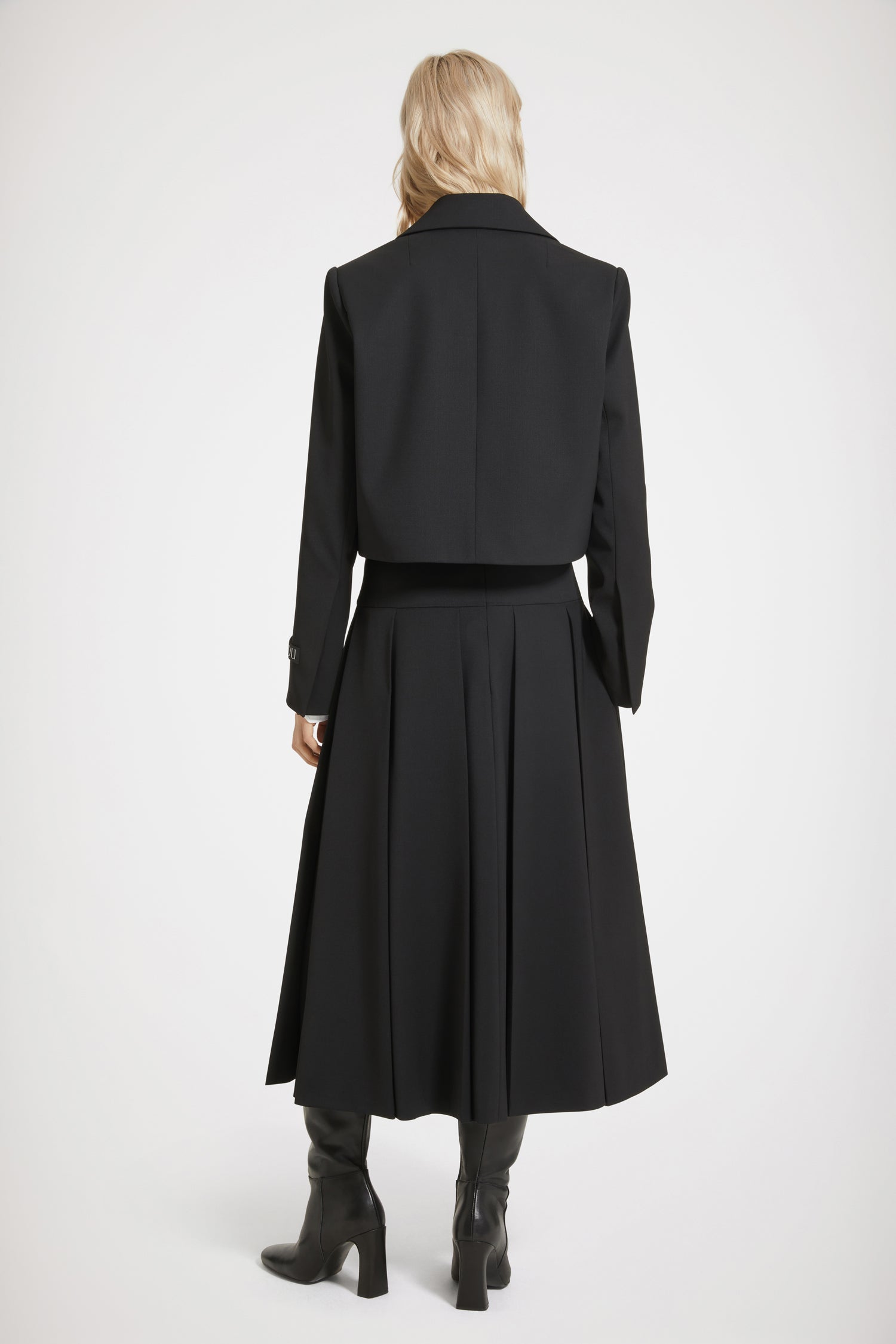 Patou | Cut-out cropped jacket in technical wool twill