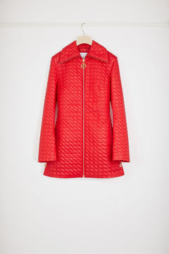 Longline zipped jacket in eco-friendly quilted nylon