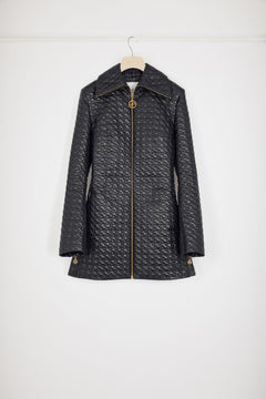 Longline zipped jacket in eco-friendly quilted nylon