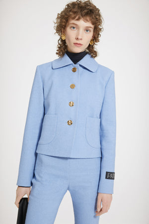Giacca corta in tweed stretch