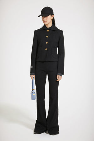 Giacca corta in tweed stretch
