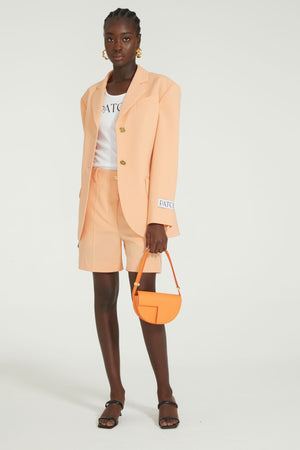 Belted tailored jacket in technical wool