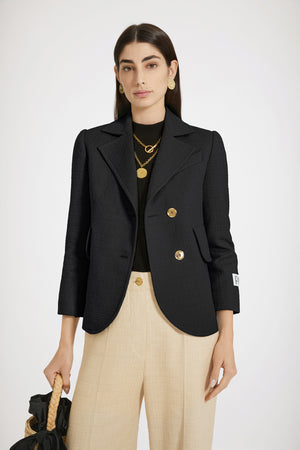 Tailored jacket in cotton tweed