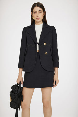 Wave tailored jacket in cotton tweed