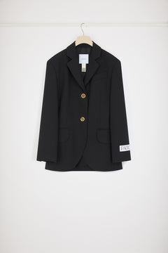 Lässige Jacke mit Gürtel aus technischer Wolle