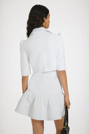 Cropped jacket in cotton gabardine