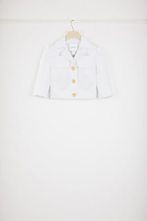 Cropped jacket in cotton gabardine