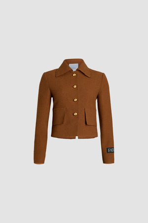 Iconic short jacket in sustainable wool and organic cotton tweed